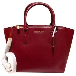 Michael Kors Carolyn Lrg Mulberry Leather Tote Bag